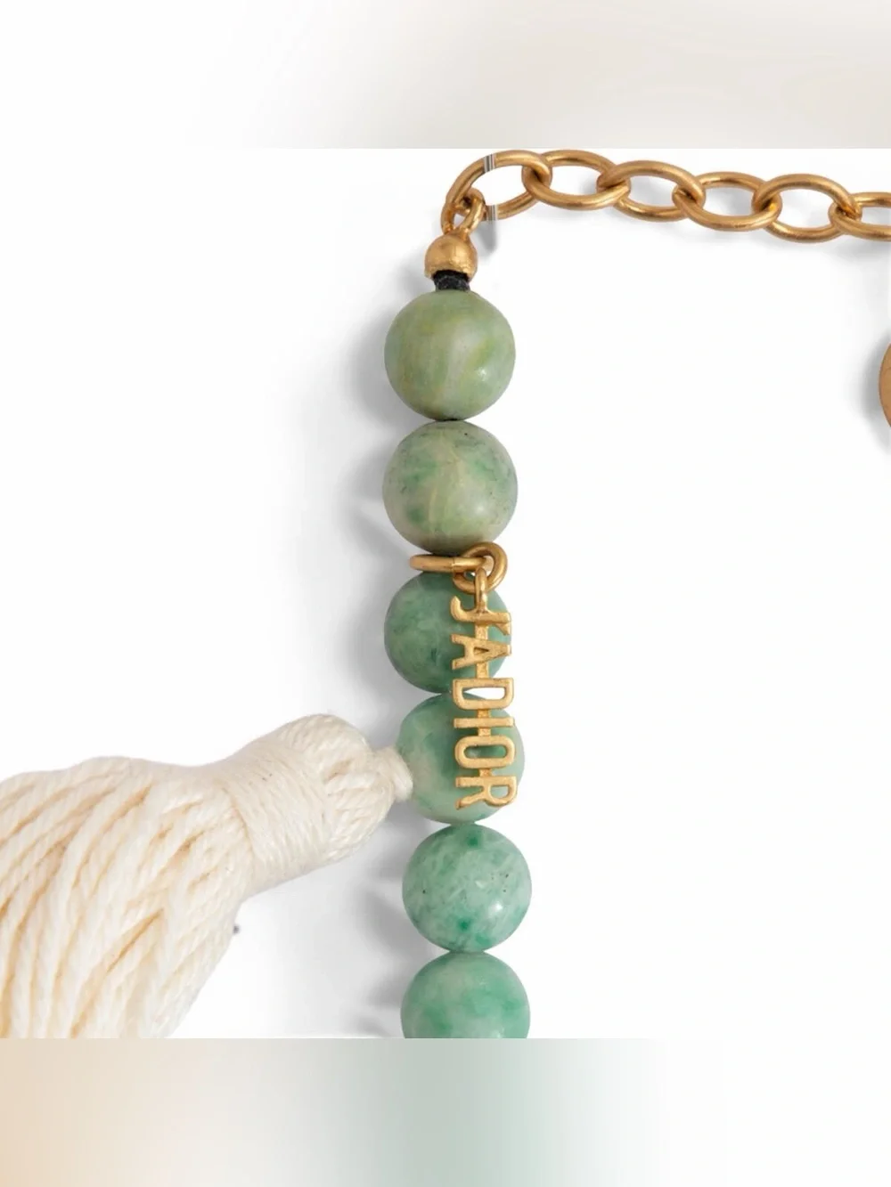 Christian Dior green Diorgarden Jasper Beads Wrap Bracelet / Choker Necklace